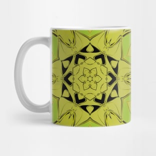 Cartoon Mandala Flower Green Mug